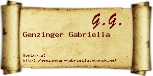 Genzinger Gabriella névjegykártya